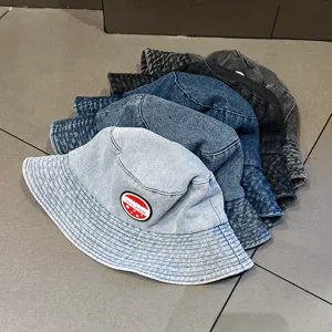 Τζιν καπέλο bucket γυναίκα άνοιξη καλοκαίρι casual αντιηλιακό καπέλο μόδας καθημερινό