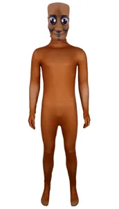 Funny wooden stick man cosplay costume full body zentai suit for Halloween party stage show