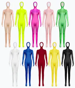 Multicolor full body zentai suit stretchy open face skin suit for stage performance party.