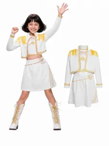 Kids K-Pop Cosplay Stage Performance Costume Girls Jacket Top Skirt Long Sleeve Party Outfits Apparel
