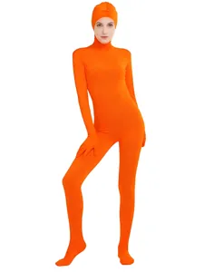 Orange Spandex Full Body Zentai Suit Stretchy Halloween Cosplay Costume Bodysuit