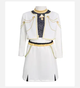 Kids K-POP cosplay costume white and black idol performance stage outfit suit for girls