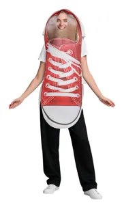 Funny red canvas sneaker costume for Halloween party adult cosplay dress up outfit set