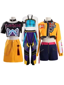 Conjunto de disfraz de cosplay de grupo K-pop, elegantes trajes de actuación para mujeres.