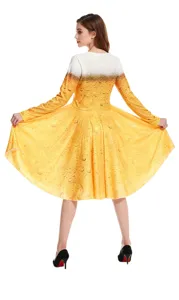 Fun beer mug costume dress for women, perfect for parties, cosplay, and Halloween events.