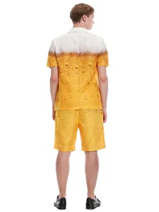 Men's Beer Carnival Costume Short Sleeve Suit Shorts Party Outfit Stage Wear