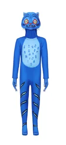 Costume de cosplay de tigre bleu combinaison intégrale tenue de personnage pour spectacle