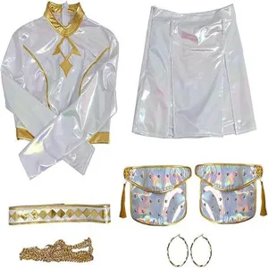 Kids K-POP Cosplay Costume White Stage Performance Outfit Halloween Party Dress Set