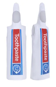 Funny Halloween toothpaste costume adult funny cosplay stage performance outfit white dress