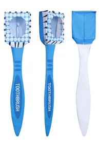 Giant toothbrush costume adult funny Halloween cosplay performance outfit blue and white 1pc