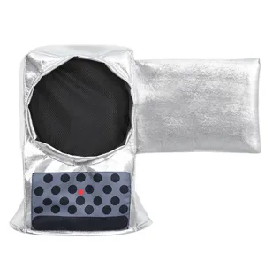 Zilveren Cameraman cosplay hoofddeksel, ademend mesh masker Halloween feest kostuum rekwisiet.