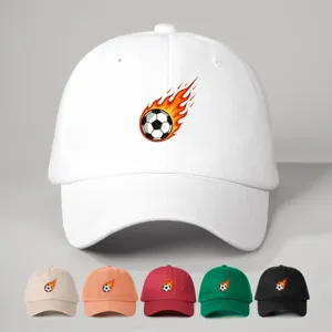 Gorra de Béisbol Deportiva de Poliéster Con Estampado Fútbol de Fuego Ajustable Protección Solar Aire Libre Para Hombres Mujeres Uso Diario