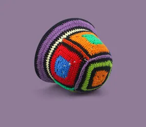 Chapeau bob crochet coloré fait main chapeau tricot vintage pour femme printemps été
