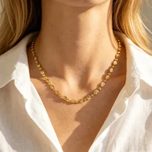 Vergoldete Sonnenblumen-Scheiben-Perlenhalskette modische minimalistische Damen Schmuck