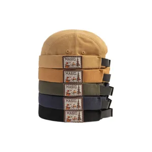 American retro dockworker cap men women vintage letter patch miki hat stylish sailor cap