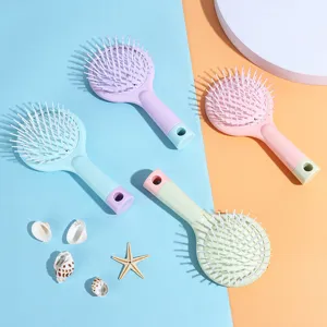 Plastic massage hair brush DIY heat transfer sublimation blank comb with soft bristles.