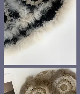 Handgemachte Häkel Plüsch Winter Fischerhut Detail Textur weich und warm stilvoller Look