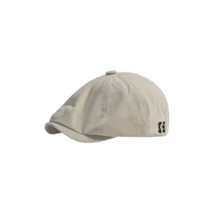 Gorra newsboy beige clásica para hombre y mujer, sombrero ivy vintage con bordado.