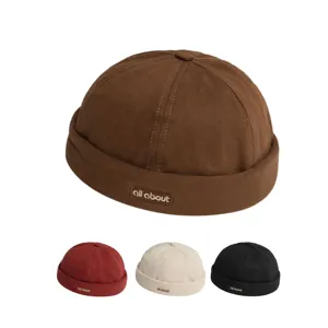 Unisex Baumwolle Krempenlos Docker Cap Vintage Sailor Hut Retro Mütze