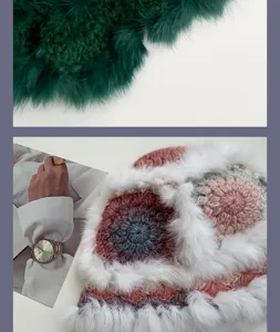 Handgemachte Plüsch Fischerhut Damen, süße Winter warme Wolle Mütze mit Kunstfell.