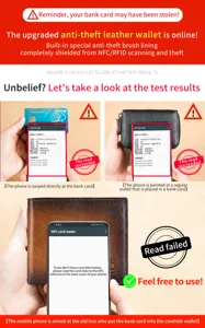 Ανδρικό δερμάτινο πορτοφόλι με προστασία RFID anti-theft για απόλυτη ασφάλεια καρτών.