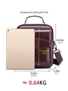 Herren Echtleder Umhängetasche für Business Freizeit Schultertasche mit großer Kapazität