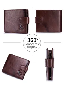 Steel Lion Herren Retro Geldbörse aus echtem Leder mit vielen Kartenfächern und Münzfach.