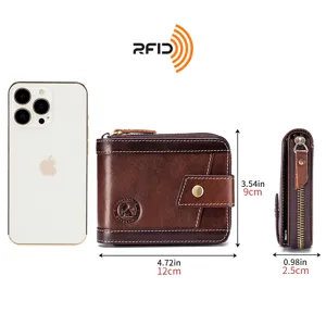 Andriko portofoli apo gnisio derma retro me prostasia rfid kai kartothiki stil