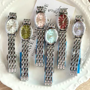 MICAI women quartz watch elegant oval small dial metal strap wristwatch fashion casual chic