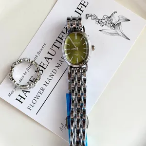 MICAI women oval dial quartz watch with stainless steel strap elegant casual timepiece detail shot