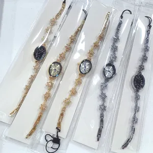 Women oval quartz watch bracelet set fashion elegant exquisite dress gift wrist watch
