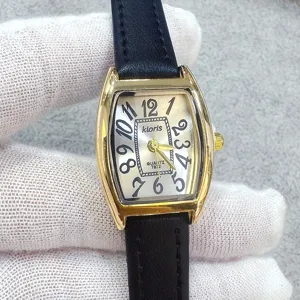 Vintage Tonneau Shape Women Analog Quartz Watch Alloy Case Faux Leather Band Classic Numeral Dial Wrist Watch For Ladies Daily Accessory
