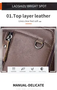 premium leather bag detail top layer cowhide texture zipper hardware close up view