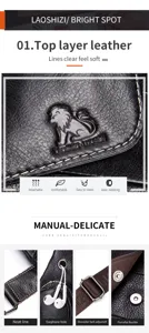 Men genuine leather chest bag casual crossbody shoulder bag top layer cowhide daypack