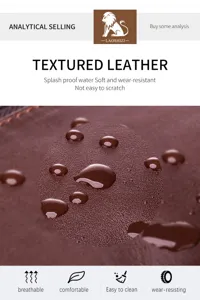 Men's genuine leather chest bag detail, premium cowhide, splash proof and wear resistant design.