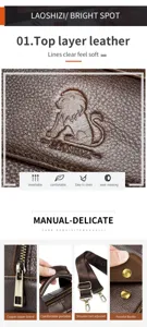 Herren Echte Leder Business Aktentasche, Rindsleder Umhängetasche mit robuster Metallbeschlag.