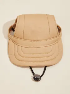 Khaki Haustier Sonnenhut für Hunde, süße verstellbare Canvas Baseballkappe mit Ohrenlöchern.
