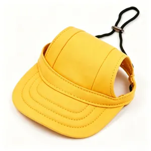 Gelbe Haustier Sonnenhut für Hunde verstellbare Visor Kappe Sommer Outdoor Sonnenschutz