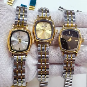 Vintage Tonneau Wijzerplaat Legering Kast Roestvrijstalen Band Kwartshorloge Voor Dames Mode Polygoon Geometrie Wijzerplaat Polshorloge Elegante Dagelijkse Kantoor Dames Metalen Horloge