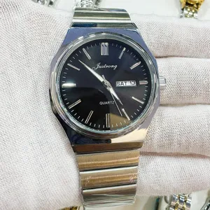 JUSTRONG Men's Quartz Watch Steel Bracelet Date Display Luxury Casual Wristwatch