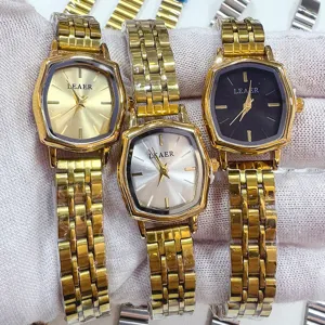LEAER Dames Horloge Veelhoekige Kast Metalen Band Quartz Horloge Prachtige Detailweergave