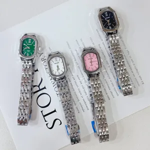 KOUSHI women quartz watch metallic strap rectangular small dial elegant fashion wrist watch