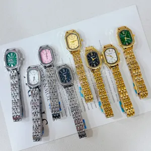 KOUSHI small rectangular dial quartz women watch with elegant stainless steel strap