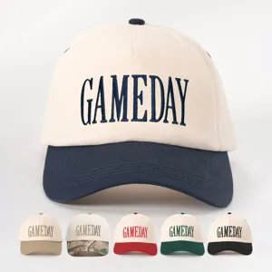 Gorra de Béisbol Bordada Gameday Bloques de Color Poliester Protección Solar Deportes al Aire Libre Ajustable para Hombres Mujeres