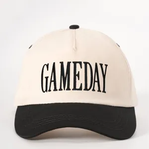 Gorra de béisbol bicolor con bordado GAMEDAY, sombrero ajustable para exteriores.