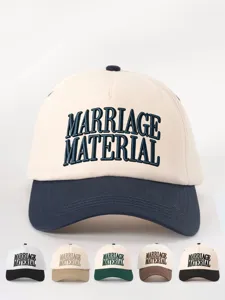 Embroidered baseball cap with contrast brim and stylish letter design for outdoor casual wear.