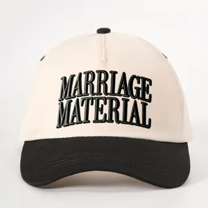 Color-block embroidered baseball cap with stylish slogan, casual outdoor sun hat for daily wear