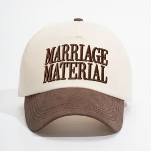 Colorblock baseball hat with embroidered letter design, casual outdoor snapback cap for men women