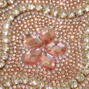 Sparkly rhinestone flower evening bag, elegant sparkly crystal clutch for party.
