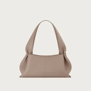 Elegant leather shoulder bag for women minimalist hobo bag soft dumpling style handbag